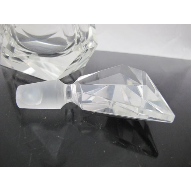 Mid 20th Century Art Deco Style Heavy Faceted Crystal Geometric Decanter For Sale - Image 5 of 9