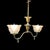 Brass 2-Arm Electrified Gas Chandelier With Pressed Glass Shades C1890 For Sale - Image 9 of 10