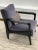 Wood Art Deco Style Black Ebony Finish and Grey Cotton Velvet Atena Armchair by Casa Botelho For Sale - Image 7 of 11