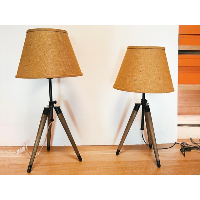 Contemporary Ralph Lauren Tripod Table Lamps - A Pair For Sale - Image 3 of 10