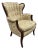 Tufted Channel Wingback Arm Chair For Sale