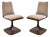 Tulip Padded Chairs in Brown Fiberglass from Felpam, 1970s, Set of 2 For Sale