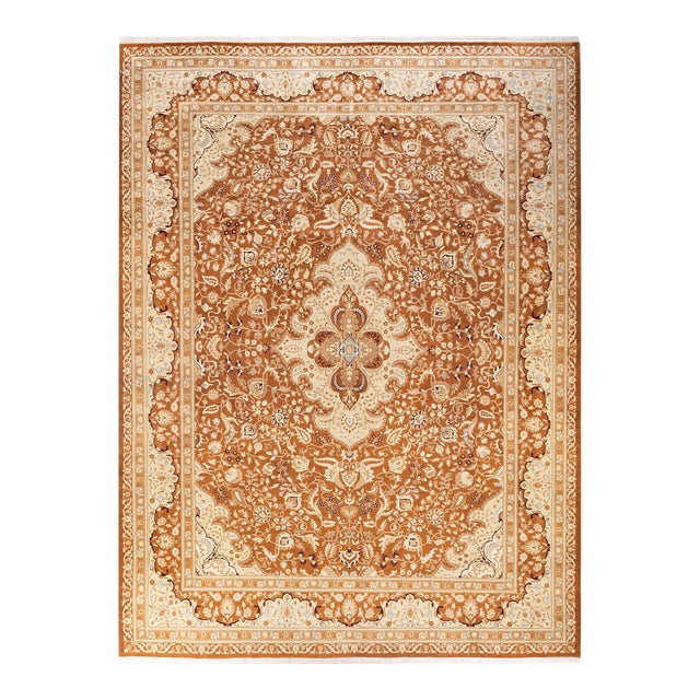Mogul, One-of-a-Kind Hand-Knotted Area Rug - Brown, 9' 2" x 12' 1" For Sale