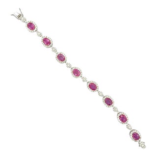 18k Pink Sapphire Bracelet For Sale