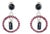 Caratandher Modernist Sterling Silver Ruby & Blue Sapphire Circle Drop Earrings- 2 Pieces For Sale