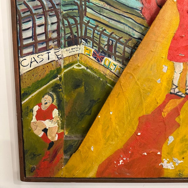 R W Multi Dimensional Modernist Surreal Painting Assemblage Figures For Sale - Image 4 of 12