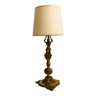 French Brass Lamp, 1950s For Sale
