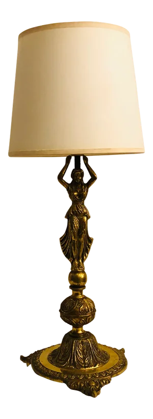 French Brass Lamp, 1950s