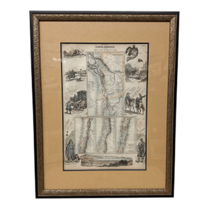 Circa 1860 West Coast of South America Original Print + Certificate of Authenticity