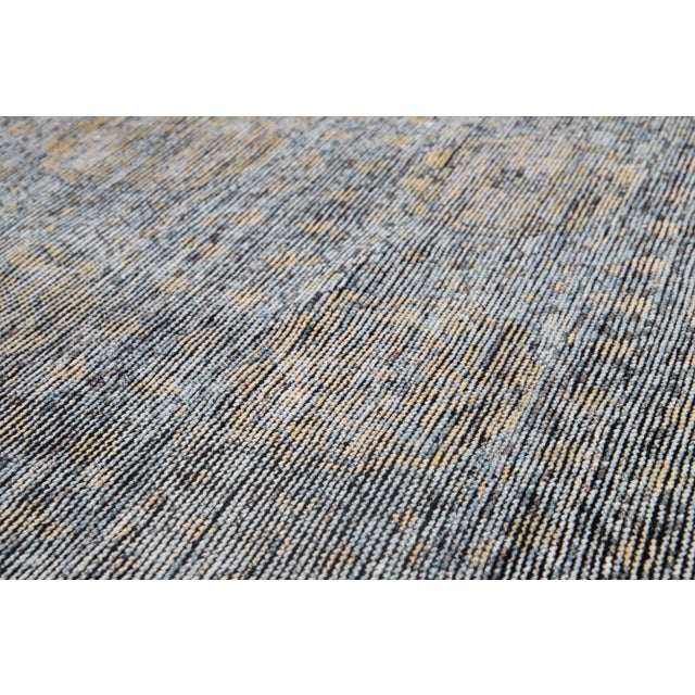 Modern Soumak Style Wool Rug Handmade Gray With Allover Design For Sale - Image 4 of 7