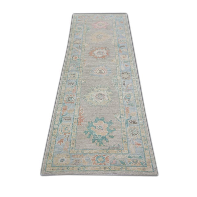 Modern Turkish Oushak Rug 2'10" x 10'6" For Sale In Houston - Image 6 of 7