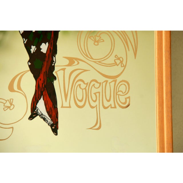 Wood Vintage Vogue Advertising Wall Mirror, Italy, 1970s For Sale - Image 7 of 11