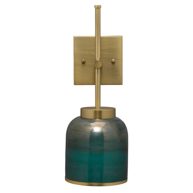 Jamie Young Jamie Young Vapor Single Wall Sconce in Antique Brass & Aqua For Sale - Image 4 of 9