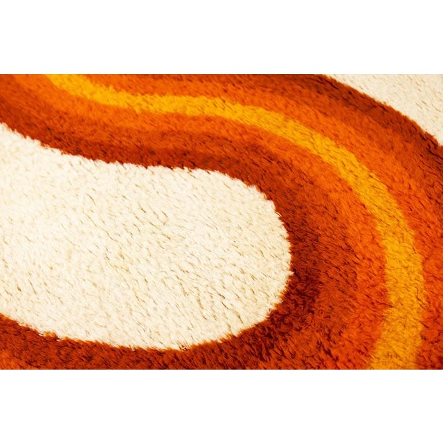 Orange Vintage Danish Rug, 1960s For Sale - Image 8 of 9