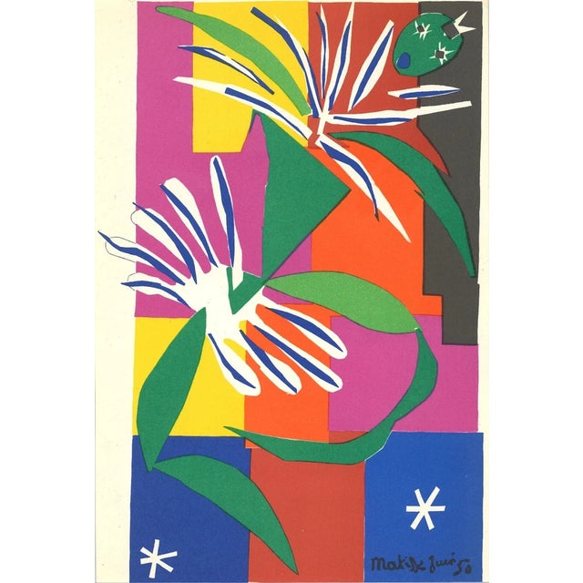 Henri Matisse Decoration Masques Very Large Lithograph Signed with initials and dated 1953 in the print, lower right....