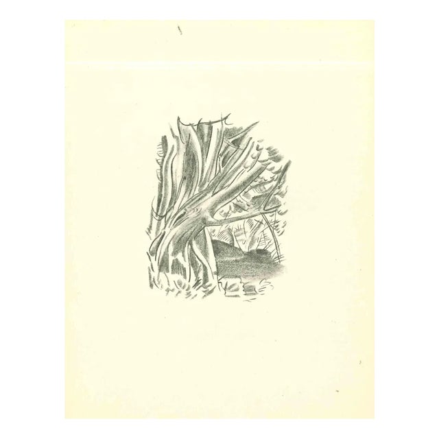 Emmanuel Gondouin, African Forest, Original Lithograph, 1930s For Sale