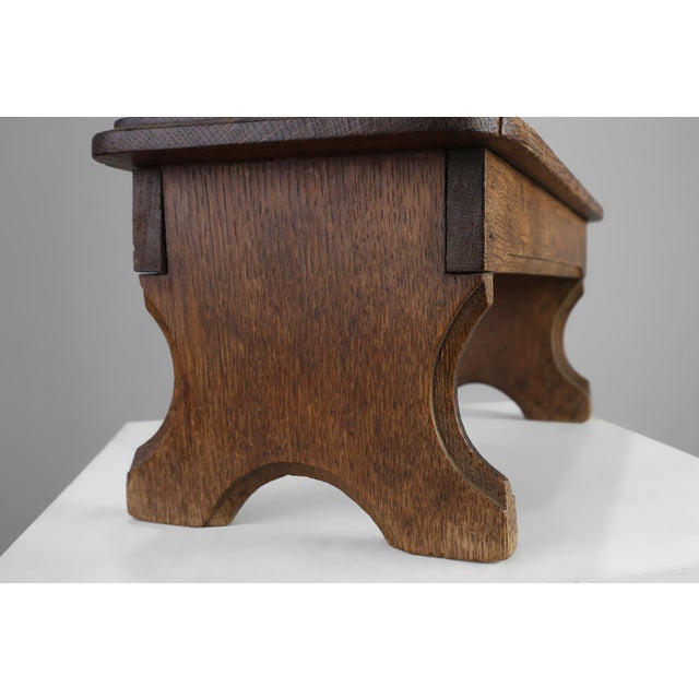 Small French Provincial Rustic Oak Bench, 1800s For Sale - Image 5 of 10