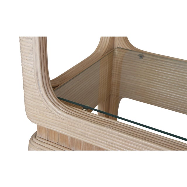 Gabriella Crespi Style Pencil Wood Bamboo & Glass Etagere For Sale In Tampa - Image 6 of 9