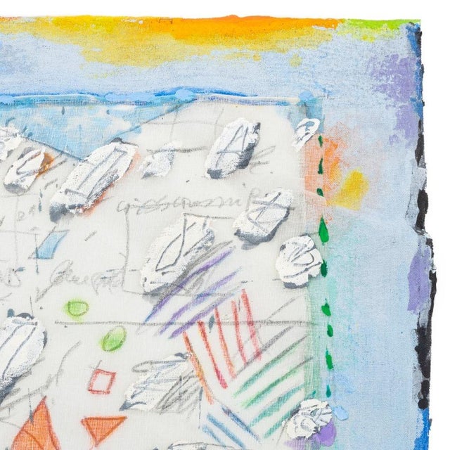 Elfi Schuselka (Austrian, b. 1940), "Yellow Triangle II", Mixed Media on Mesh, 1983, signed, dated and titled to verso,...