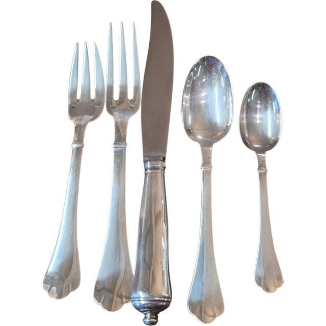 1980s Puiforcat Set of 6 Place Settings Cardinal Pattern For Sale - Image 9 of 10