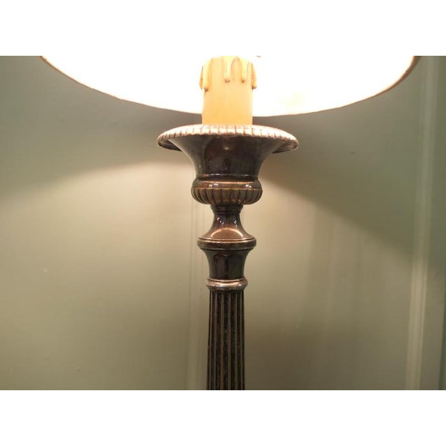 Metal Large Silver-Plated Table Lamps, 1920, Set of 2 For Sale - Image 7 of 8