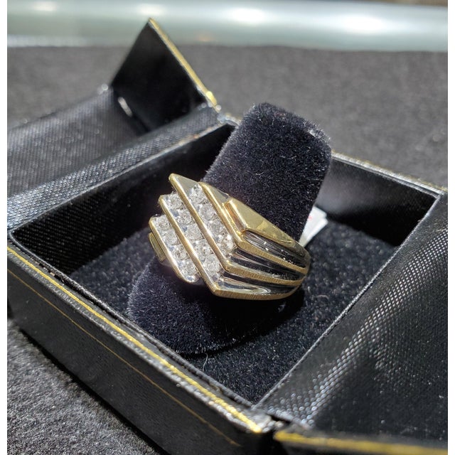 Mens Diamond Wedding Band .50cttw 10k Two Toned Gold, Size 12 For Sale - Image 4 of 4