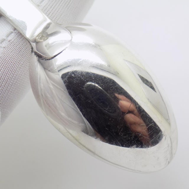 Vintage Italian Handmade Genuine Sterling Silver 925 Feeding Spoon with Little Girl, 1970s For Sale - Image 12 of 16