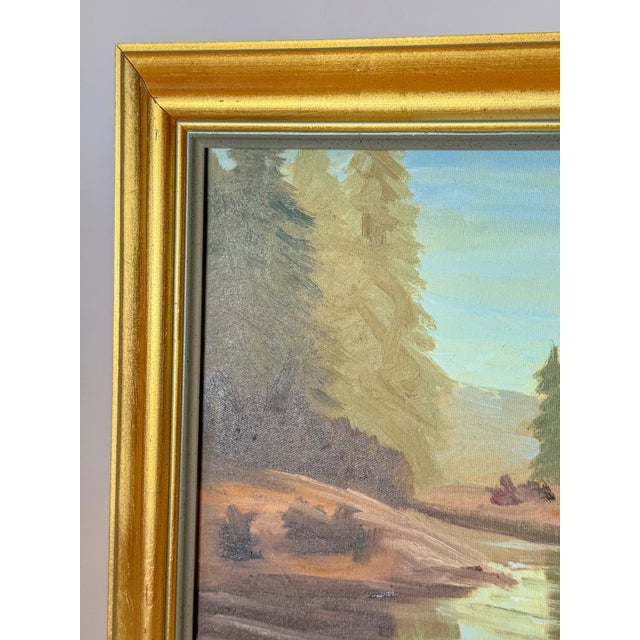 Original Impressionist River Landscape Painting on Canvas. The soft brushstrokes in muted colors are ethereal. You can...