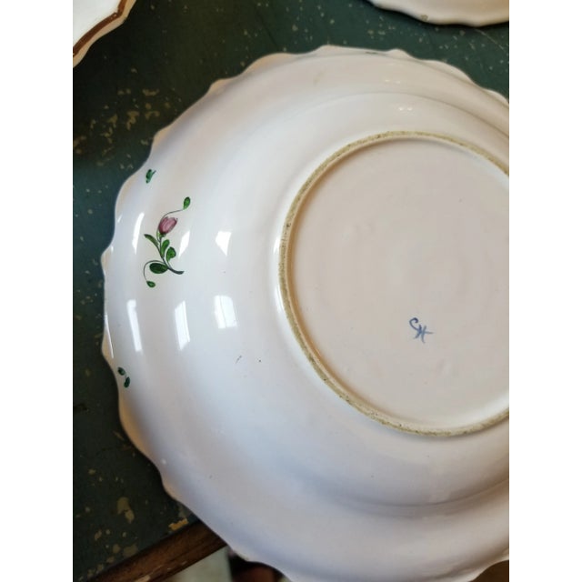 Ceramic French Faience Luneville Plates Set of Eight For Sale - Image 7 of 8