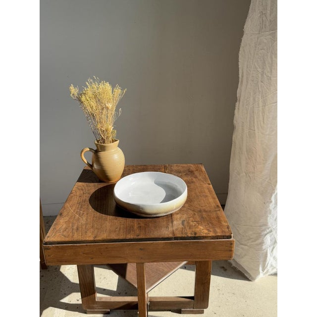 Large White and Earth Ceramic Dish For Sale - Image 11 of 18