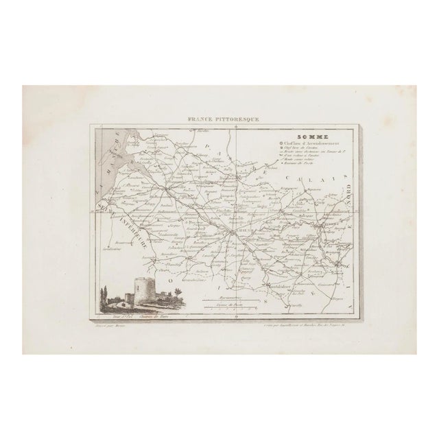 Unknown, Map of Somme, Etching, 19th Century For Sale
