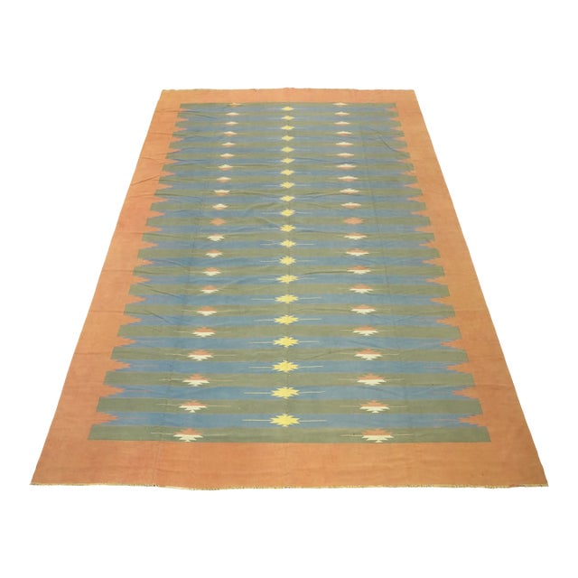 Vintage Dhurrie Polychromatic Geometric Rug From Rug & Kilim For Sale