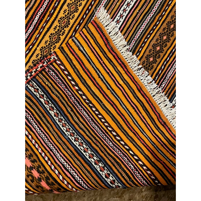 1980s Vintage Handwoven Afghan Meymana Kilim Rug 3'0" X 4'11" For Sale - Image 5 of 5