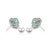 1.3Ct Emerald and Diamond Double Halo Stud Earrings in 14k Gold- A Pair For Sale - Image 10 of 16