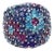 Pasquale Bruni 18k White Gold Multi Color Gems Dome Floral Ring - Size 7 For Sale