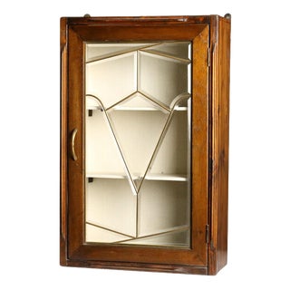 Wall Display Cabinet in Fir Wood For Sale