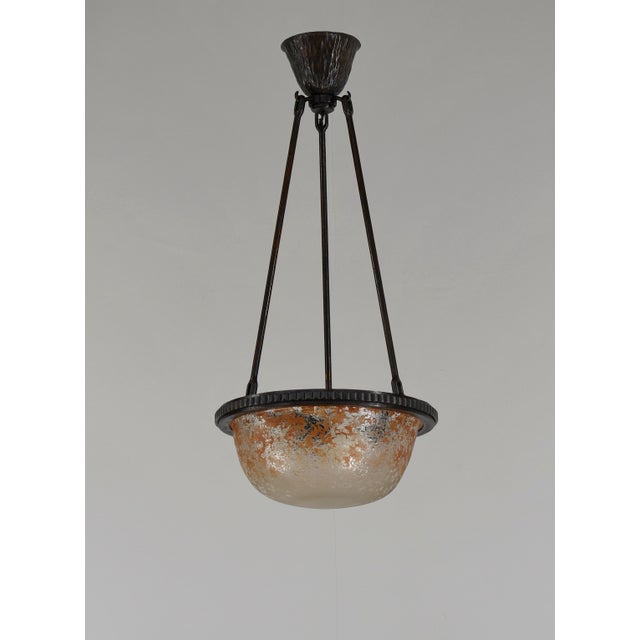 Art Deco French Art Deco Pendant Light by Daum - 1920s France For Sale - Image 3 of 14