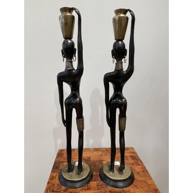 Modern Water Carriers Statuettes attributed to Karl Hagenauer, 1970s, Set of 2 For Sale - Image 3 of 12