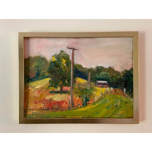 "Hot Day!" Original Plein Air Rural Missouri Landscape Painting By Marina Movshina For Sale - Image 4 of 5