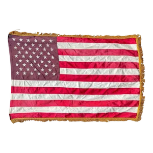 Vintage 1960 American Flag With Gold Fringe 50 Stars with Fade