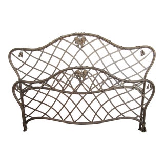 1990s Art Nouveau Iron Bow and Tassel King Bedframe For Sale
