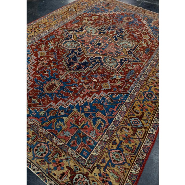 Turkish Antique Heriz Rug 7'3" x 10'3" #17098 For Sale - Image 3 of 8