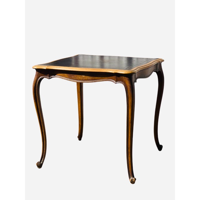 Kittinger Style Faux Bamboo Chairs and Petite Game Table For Sale - Image 10 of 18