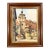 Vintage Mid-Century European Village Street Scene in Wood Frame For Sale