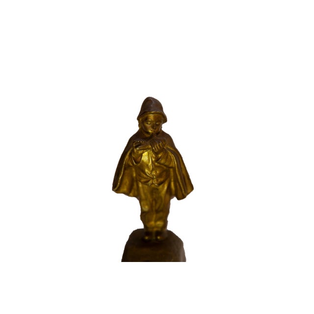 Metal Early 20th Century Paul Tereszczuk Cast Bronze Figural Bell Push For Sale - Image 7 of 8