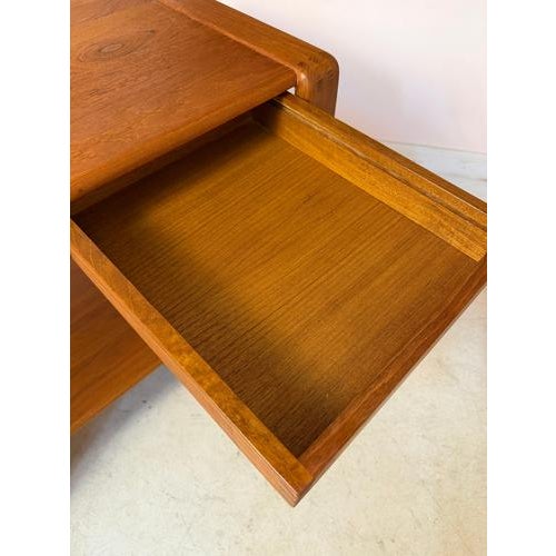 Wood Teak Side Table with Drawers and Shelf, Denmark For Sale - Image 7 of 11