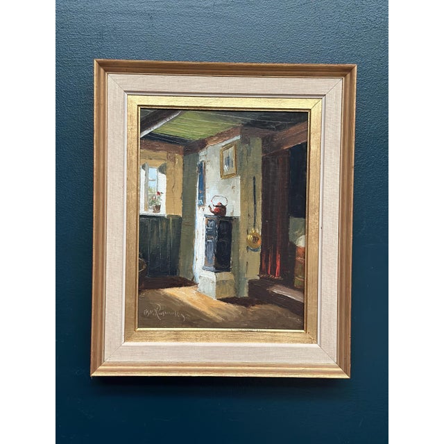 Osvald Rasmussen, Kitchen, 1960s, Oil on Canvas For Sale - Image 11 of 11