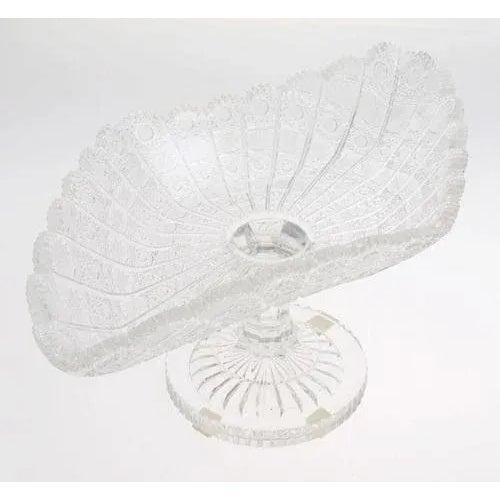 Crystal Fruit Bowl, Czech For Sale - Image 4 of 7