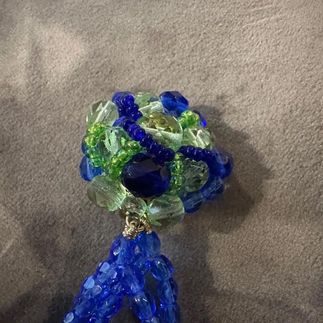 Contemporary A Pair of 21st Century Coppola E Toppo Blue and Green Crystals Earrings For Sale - Image 3 of 12