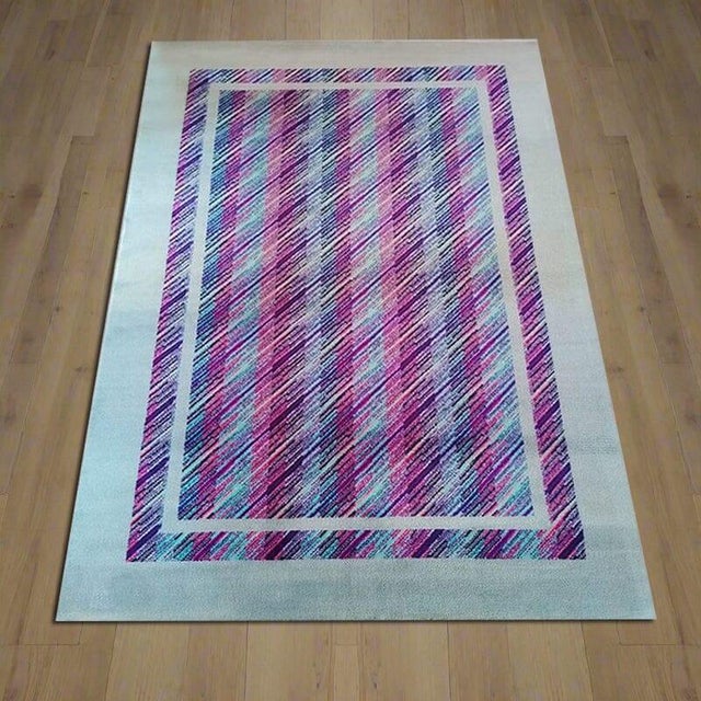 Italian Geometric Wool Rug by Missoni for T& J Vestor, 1980s For Sale - Image 11 of 11